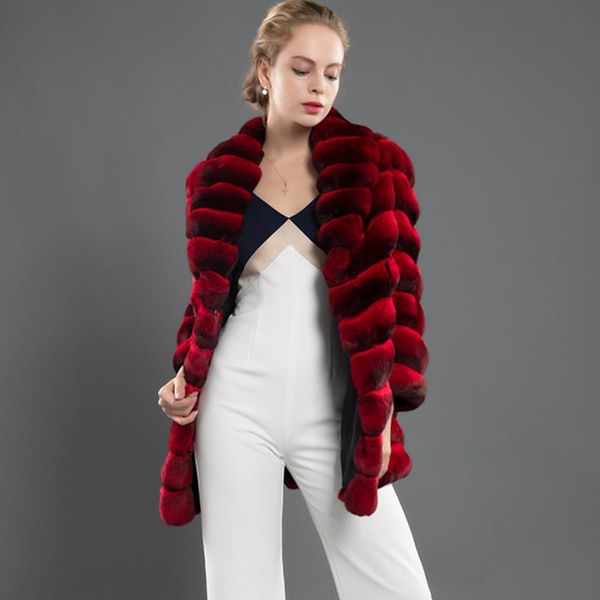 women's fur & faux red coat women natural rex jacket classic outwear mid-long clothes, Black
women's fur & faux red coat women natural rex jacket classic outwear mid-long clothes, Black