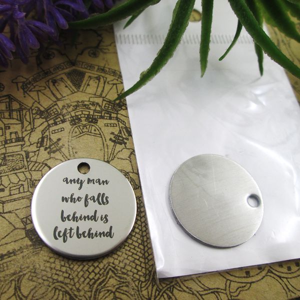 40pcs--stainless steel charms"any man who falls behind is left behind" more style choosing diy pendants fo necklace, Bronze;silver
40pcs--stainless steel charms"any man who falls behind is left behind" more style choosing diy pendants fo necklace, Bronze;silver