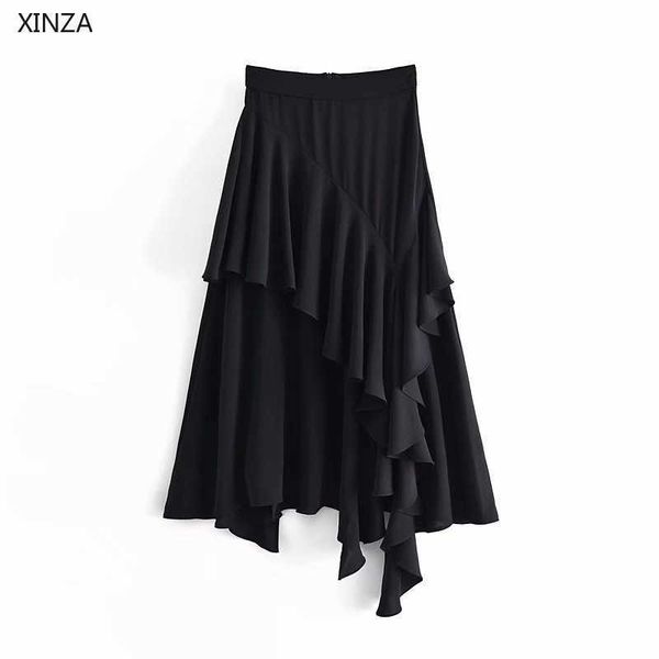 skirts women black ruffle midi skirt vintage high waist asymmetric hem woman chic back zip elegant party yc3j
skirts women black ruffle midi skirt vintage high waist asymmetric hem woman chic back zip elegant party yc3j
