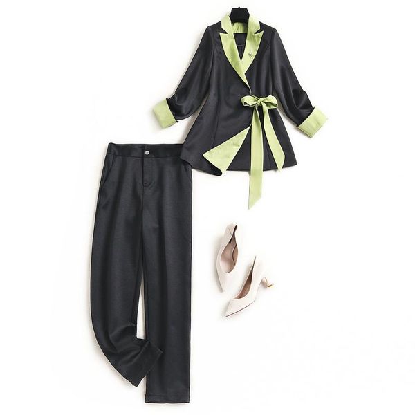 women's two piece pants shuchan 2021 spring 2piece set blazer+pants office lady zipper turn-down collar women suit ankle-length, White
women's two piece pants shuchan 2021 spring 2piece set blazer+pants office lady zipper turn-down collar women suit ankle-length, White