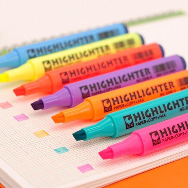 highlighters 8 color sta 3240 single head marker pen note emphasis marking student art highlighter, Black;red
highlighters 8 color sta 3240 single head marker pen note emphasis marking student art highlighter, Black;red