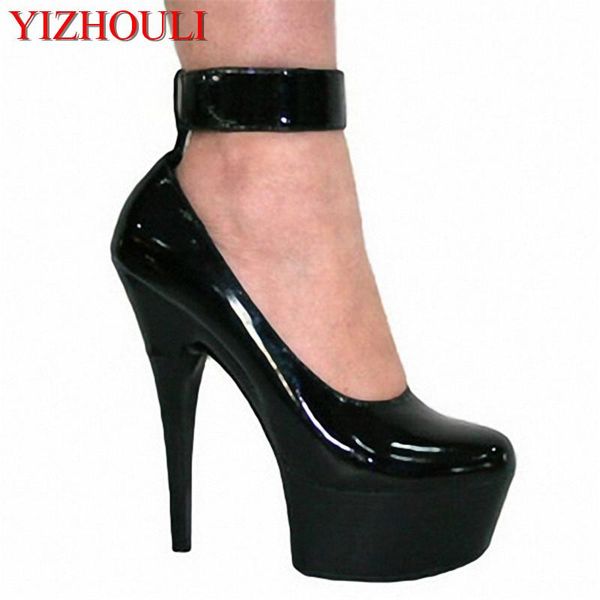 dress shoes 15 cm ultra high heels fine with waterproof paint single shoe color matching diamond club, Black
dress shoes 15 cm ultra high heels fine with waterproof paint single shoe color matching diamond club, Black