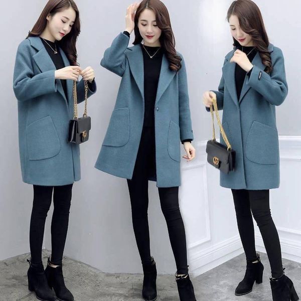 women's wool & blends women autumn winter korea fashion wide lapel buttons warm coat outwear female thick solid color long plus size l1, Black
women's wool & blends women autumn winter korea fashion wide lapel buttons warm coat outwear female thick solid color long plus size l1, Black