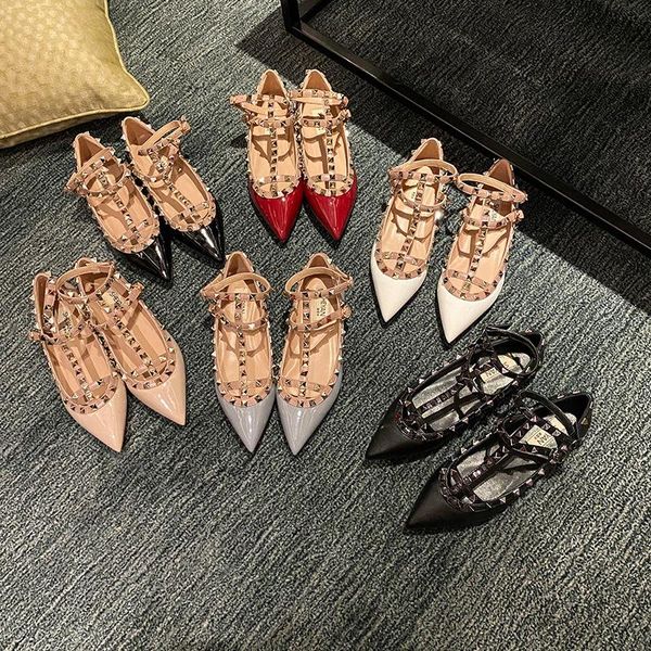 sandals designer rivet women dress shoes shallow flat summer loafers for pointed boat zapatillas mujer, Black
sandals designer rivet women dress shoes shallow flat summer loafers for pointed boat zapatillas mujer, Black