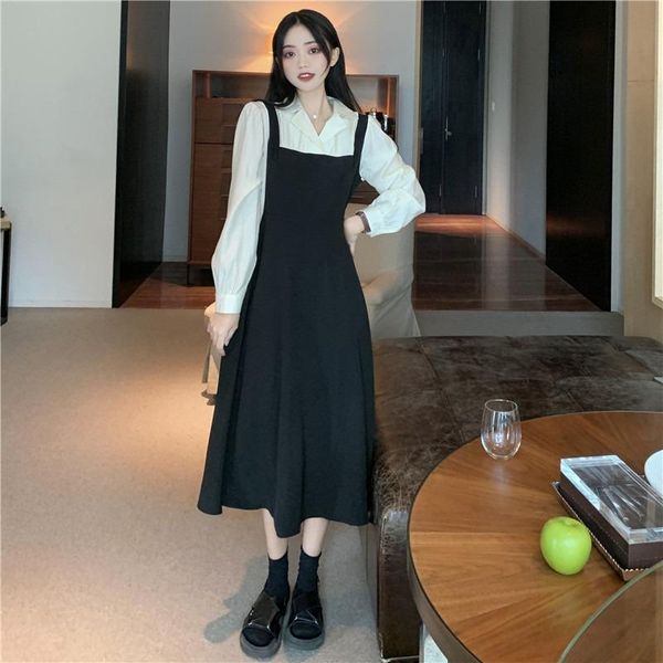 casual dresses fake two piece style a-line patchwork dress early autumn arrival aesthetic clothes for women korean clothing, Black;gray
casual dresses fake two piece style a-line patchwork dress early autumn arrival aesthetic clothes for women korean clothing, Black;gray