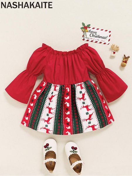 girl's dresses nashakaite baby girl dresstrumpet sleeve spring winter dress shoulder stitching christmas for girls toddler clothe, Red;yellow
girl's dresses nashakaite baby girl dresstrumpet sleeve spring winter dress shoulder stitching christmas for girls toddler clothe, Red;yellow