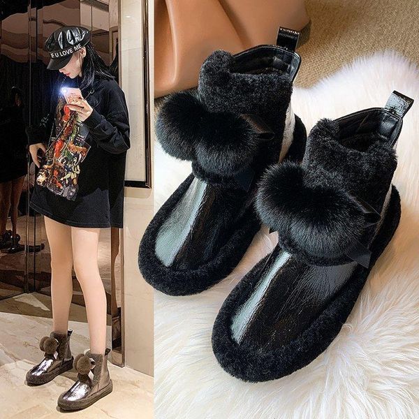 boots snow winter style plus velvet warm flat women's short plush shoes pu solid color fashion cotton, Black
boots snow winter style plus velvet warm flat women's short plush shoes pu solid color fashion cotton, Black