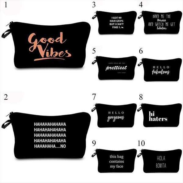 cosmetic waterproof printing black letters bags toilet ladies women makeup canvas custom style for travel
cosmetic waterproof printing black letters bags toilet ladies women makeup canvas custom style for travel