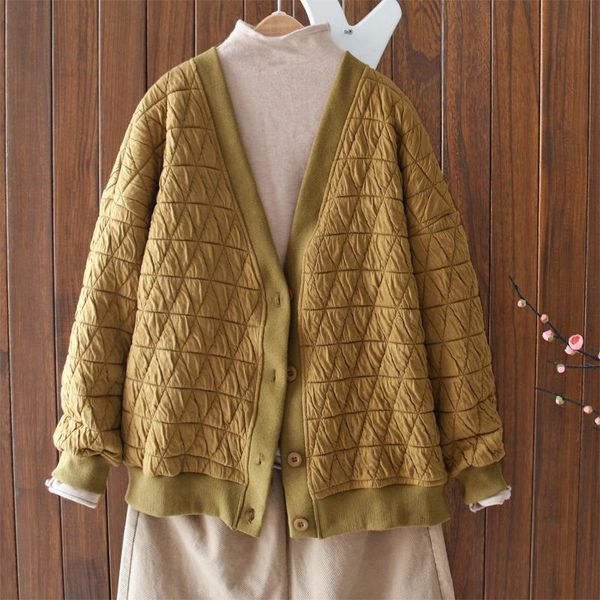 women's jackets womens vintage loose quilted cotton ladies casual v-neck button coats fashion autumn basic short argyle outerwear 2021, Black;brown
women's jackets womens vintage loose quilted cotton ladies casual v-neck button coats fashion autumn basic short argyle outerwear 2021, Black;brown
