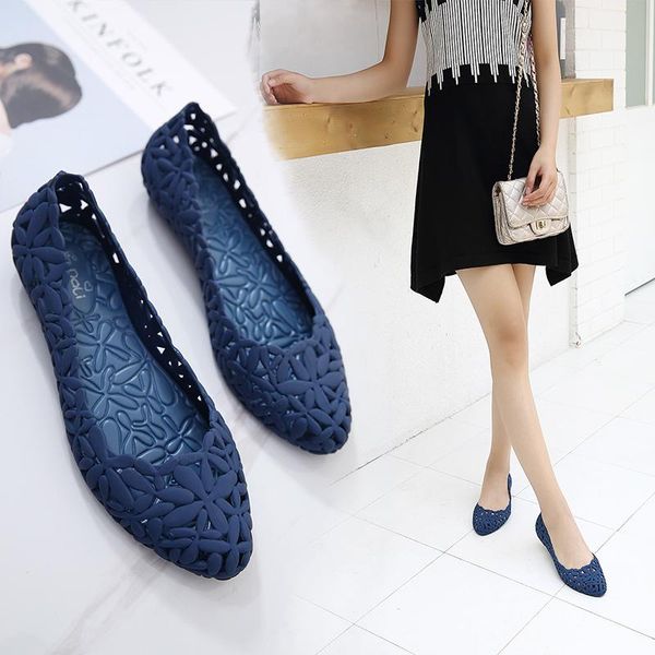 women new summer hollow pointed toe jelly shoes cut out breathable flat flower cover heel leisure closed toe sandals 180912, Black
women new summer hollow pointed toe jelly shoes cut out breathable flat flower cover heel leisure closed toe sandals 180912, Black