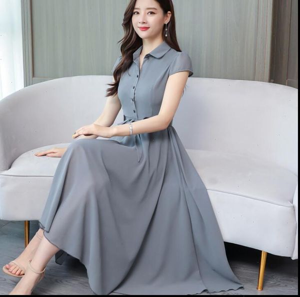 plus size 4xl summer new arrival turn down collar short sleeve solid color female chiffon long dress, Black;gray
plus size 4xl summer new arrival turn down collar short sleeve solid color female chiffon long dress, Black;gray