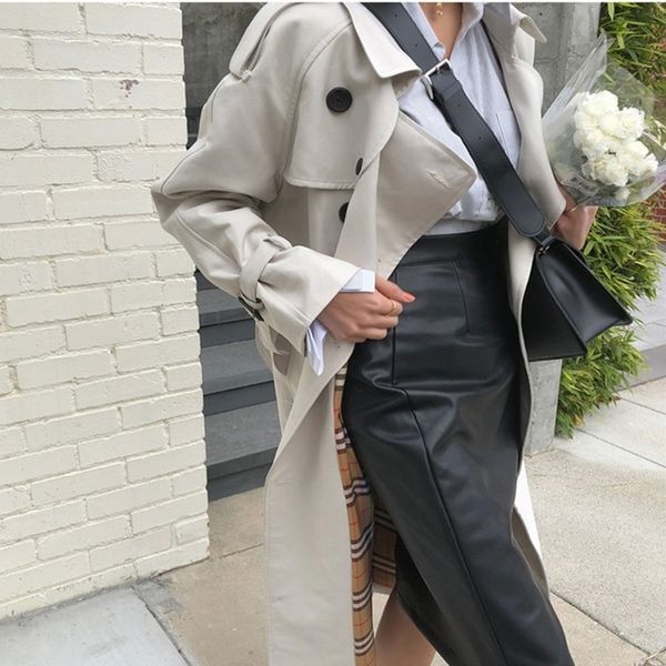 fashion korean style oversized women's trench coat double-breasted with belt office lady long windbreaker spring autumn cloak t200828, Tan;black
fashion korean style oversized women's trench coat double-breasted with belt office lady long windbreaker spring autumn cloak t200828, Tan;black