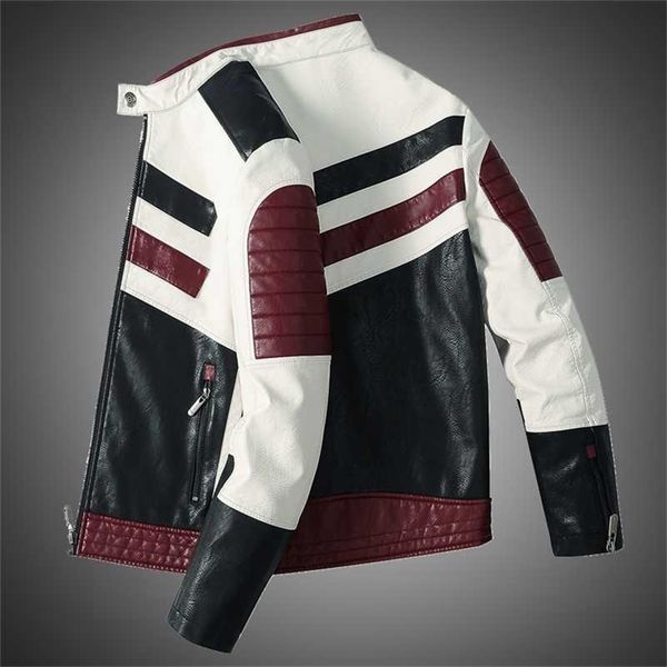 mens motorcycle jacket leather striped patchwork pu leather jacket autumn winter slim jacket mens high street irregular design 211110, Black
mens motorcycle jacket leather striped patchwork pu leather jacket autumn winter slim jacket mens high street irregular design 211110, Black