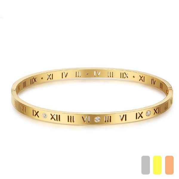 bangle exquisite design titanium steel roman numerals bangles for woman luxury crystal gold cuff bracelets & fashion jewelry, Black
bangle exquisite design titanium steel roman numerals bangles for woman luxury crystal gold cuff bracelets & fashion jewelry, Black