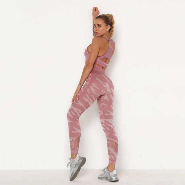 selling seamless knitting camouflage suit women's high elastic fitness yoga two piece set, Gray
selling seamless knitting camouflage suit women's high elastic fitness yoga two piece set, Gray
