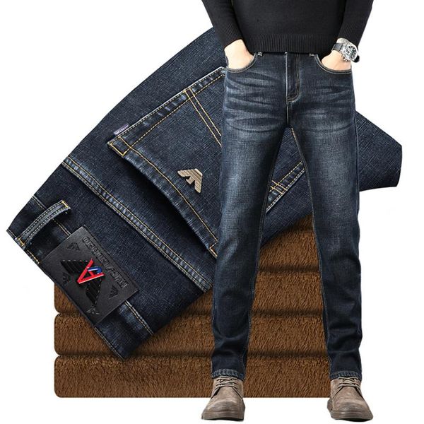 men's jeans warm slim fit cotton winter jeans business fashion thicken denim man trousers fleece stretch pants, Blue
men's jeans warm slim fit cotton winter jeans business fashion thicken denim man trousers fleece stretch pants, Blue