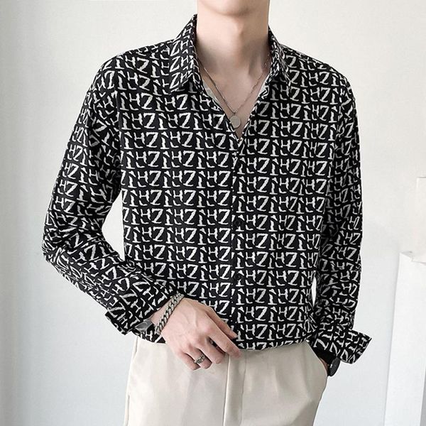 men's casual shirts luxury long sleeve mens social shirt dress business loose hawaiian blouse men letter printed buttons chemise homme, White;black
men's casual shirts luxury long sleeve mens social shirt dress business loose hawaiian blouse men letter printed buttons chemise homme, White;black