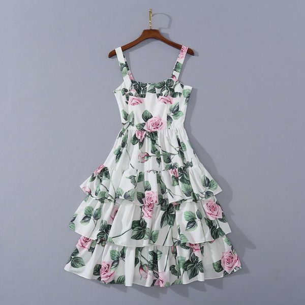 european and american women's wear 2020 summer new style condole belt rose printed fashion flounce cake dresses, Black;gray
european and american women's wear 2020 summer new style condole belt rose printed fashion flounce cake dresses, Black;gray