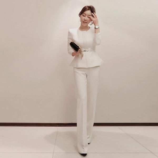 women's two piece pants cinessd women outfits 2021 fashion autumn winter black belt falbala suit blazer + solid 2 set, White
women's two piece pants cinessd women outfits 2021 fashion autumn winter black belt falbala suit blazer + solid 2 set, White