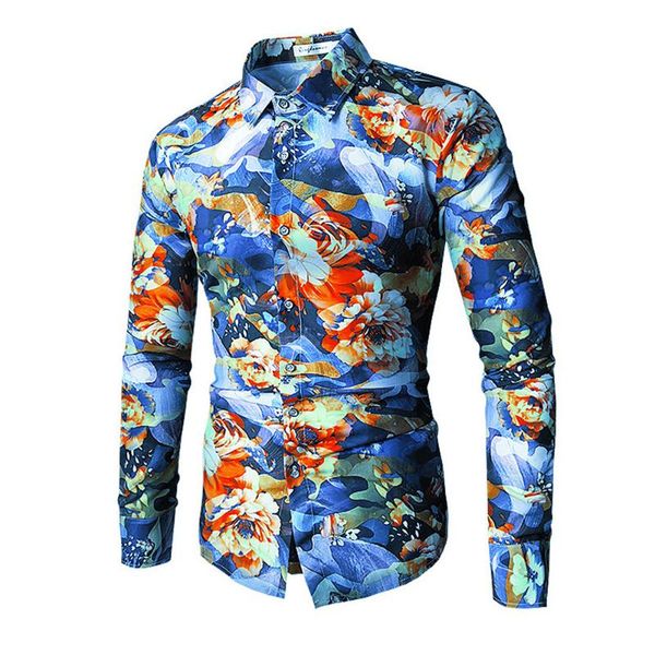 men's casual shirts floral colorful shirt stand up collar cardigan slim fit blouse single breasted trip blouses vintage man clothing, White;black
men's casual shirts floral colorful shirt stand up collar cardigan slim fit blouse single breasted trip blouses vintage man clothing, White;black