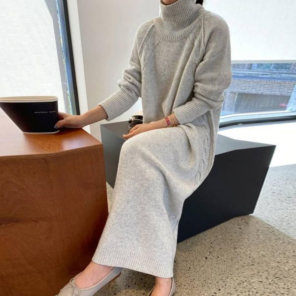 casual dresses turtleneck full sleeve oversized knit dress female 2021 winter vestidos thick twisted women long sweater, Black;gray
casual dresses turtleneck full sleeve oversized knit dress female 2021 winter vestidos thick twisted women long sweater, Black;gray