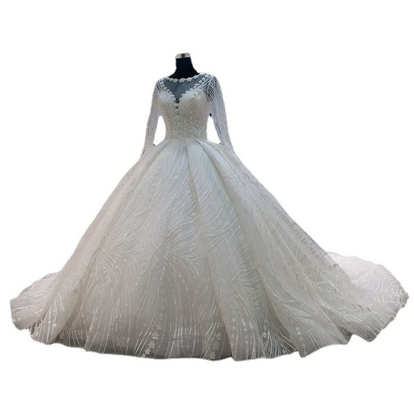 real picture elegant new fashion mermaid wedding dresses with o-neck long-sleeve satin halter sweep train garden custom made bridal gowns, White
real picture elegant new fashion mermaid wedding dresses with o-neck long-sleeve satin halter sweep train garden custom made bridal gowns, White