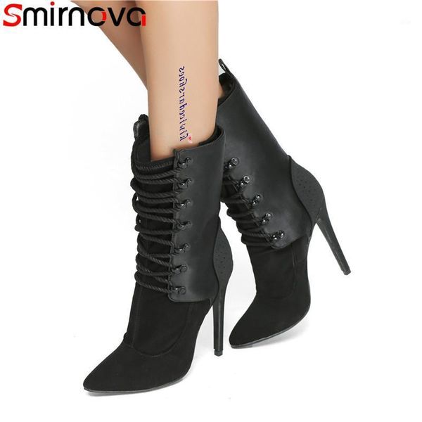 boots smirnova 2021 fashion ankle women pointed toe super high thin heels shoes cross tied autumn winter plus size1, Black
boots smirnova 2021 fashion ankle women pointed toe super high thin heels shoes cross tied autumn winter plus size1, Black