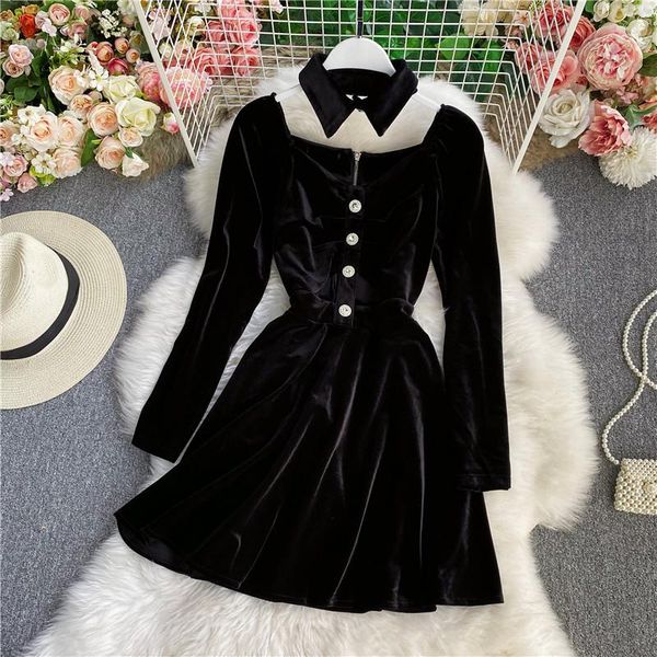 2021 new fashion women's clothing full above knee, mini dresses women dress, Black;gray