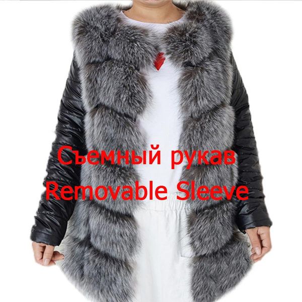 women's fur & faux hjqjljls 2021 winter women fashion removable pu sleeve coat thick warm artifical overcoat female fake jacket, Black
women's fur & faux hjqjljls 2021 winter women fashion removable pu sleeve coat thick warm artifical overcoat female fake jacket, Black