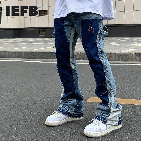 men's jeans iefb tide loose wash splash ink high street deconstruction micro trumpet casual pants 2021 trousers 9y5257, Blue
men's jeans iefb tide loose wash splash ink high street deconstruction micro trumpet casual pants 2021 trousers 9y5257, Blue
