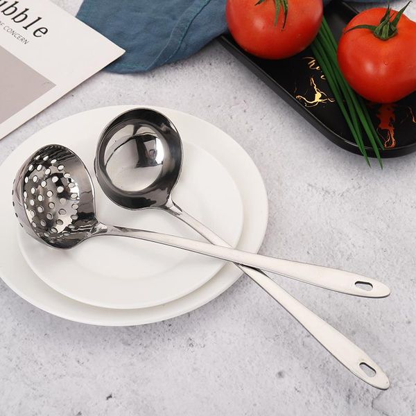 thicken stainless steel soup ladle pot spoon colander cookware rice dinner kitchen spoon tool for sauce, soup, broth, gravy
thicken stainless steel soup ladle pot spoon colander cookware rice dinner kitchen spoon tool for sauce, soup, broth, gravy