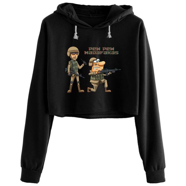 women's hoodies & sweatshirts cartoon pew madafakas vintage classic crop women kpop korean y2k kawaii pullover for girls, Black
women's hoodies & sweatshirts cartoon pew madafakas vintage classic crop women kpop korean y2k kawaii pullover for girls, Black