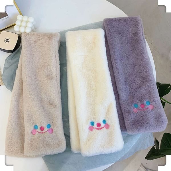 korean lovely smiling face cloud plush scarf winter thickening warm student girl simple cross neck, Blue;black
korean lovely smiling face cloud plush scarf winter thickening warm student girl simple cross neck, Blue;black