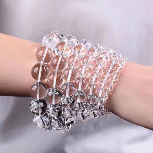 beaded, strands natural stone polished white crystal bracelet male female simple fashion single ring energy, Black
beaded, strands natural stone polished white crystal bracelet male female simple fashion single ring energy, Black