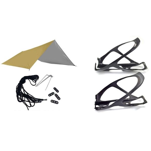 2pcs carbon bottle cage & 1x 3x3meter rain tent tarp waterproof oxford shelter lightweight
2pcs carbon bottle cage & 1x 3x3meter rain tent tarp waterproof oxford shelter lightweight