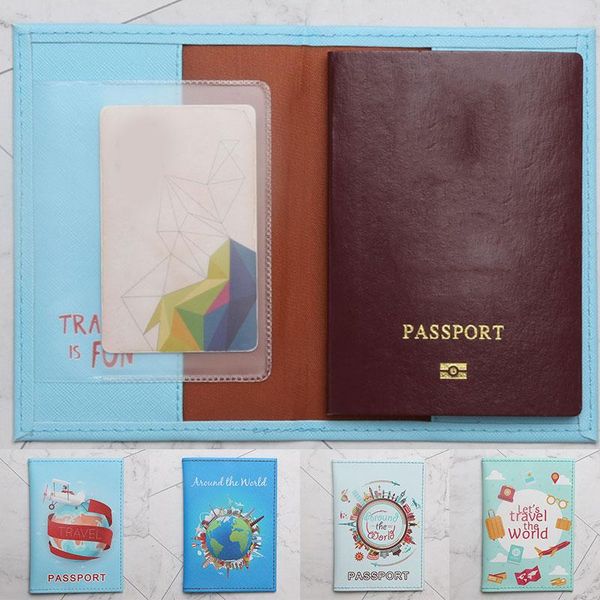 card holders protective cover landscape passport storage bag holder printed, Brown;gray
card holders protective cover landscape passport storage bag holder printed, Brown;gray