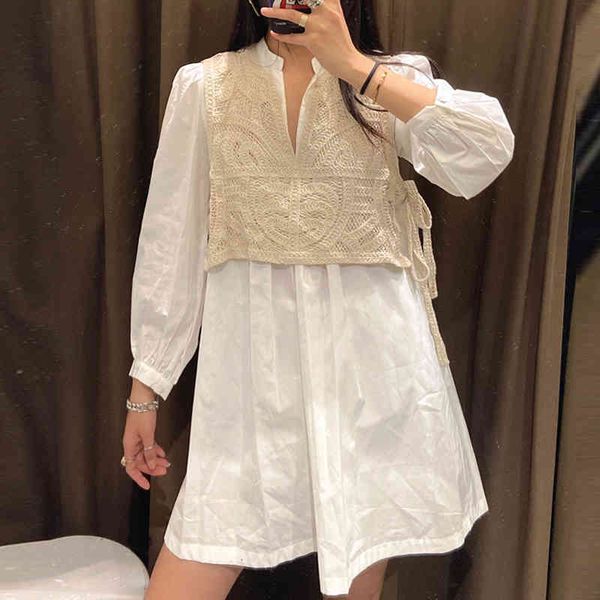 women's tanks & camis summer women fake two knit patchwork shirt mini dress v-neck long sleeve casual white beach dresses la
women's tanks & camis summer women fake two knit patchwork shirt mini dress v-neck long sleeve casual white beach dresses la