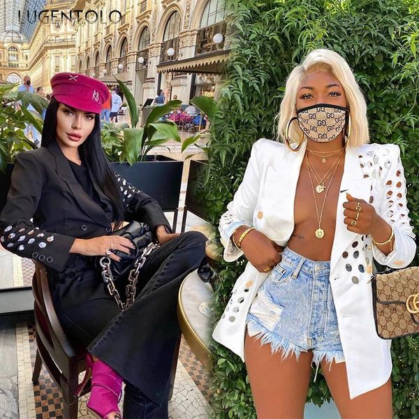 women's suits & blazers women elegant sequin blazer casual spring long sleeve double breasted hollow out ladies fashion, White;black
women's suits & blazers women elegant sequin blazer casual spring long sleeve double breasted hollow out ladies fashion, White;black