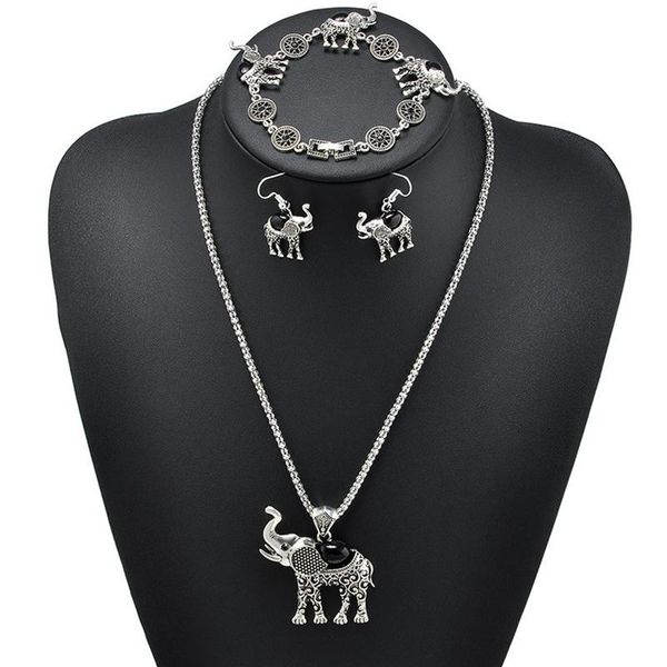 earrings & necklace vintage elephant shape 3pcs suit jewelry bohemian women necklace/earrings/bracelet sets party, Silver
earrings & necklace vintage elephant shape 3pcs suit jewelry bohemian women necklace/earrings/bracelet sets party, Silver