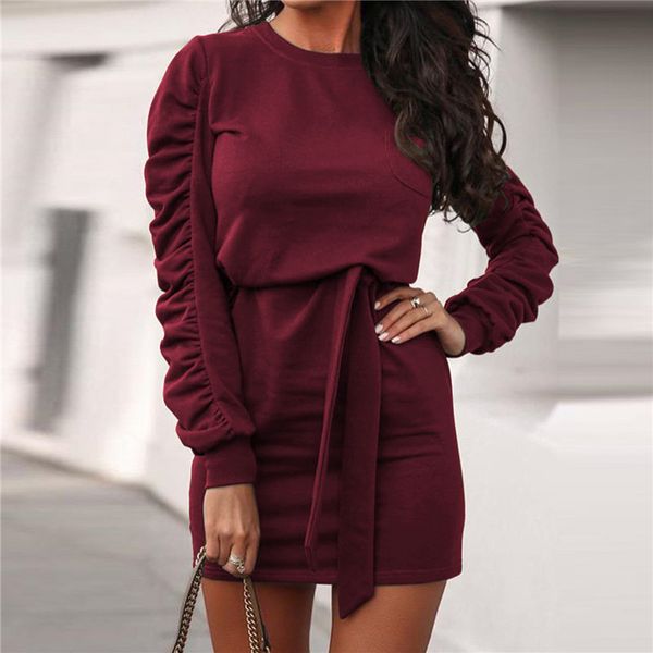 autumn winter fashion puff sleeve ladies dress casual o-neck loose sashes women dresses party beach mini white dress 2021, Black;gray
autumn winter fashion puff sleeve ladies dress casual o-neck loose sashes women dresses party beach mini white dress 2021, Black;gray