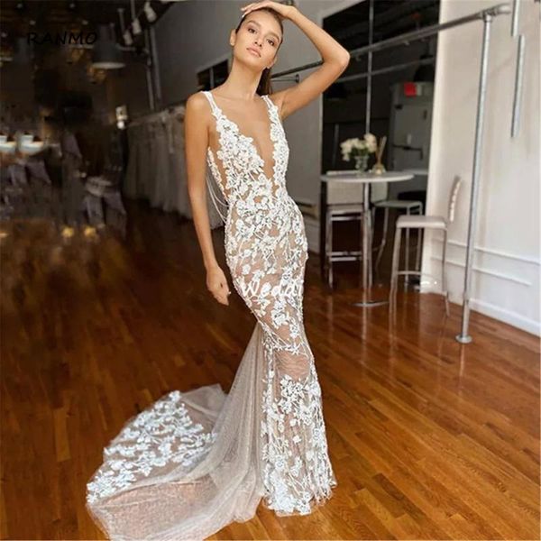 other wedding dresses ranmo mermaid deep v neck lace appliques beach boho gown custom bridal dress vestido de noiva, White
other wedding dresses ranmo mermaid deep v neck lace appliques beach boho gown custom bridal dress vestido de noiva, White