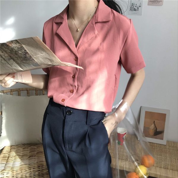 women retro gentle shirt french style pure color all-match chiffon korean style short sleeve blouse summer elegant blusas, White
women retro gentle shirt french style pure color all-match chiffon korean style short sleeve blouse summer elegant blusas, White