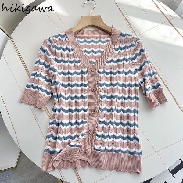 women's knits & tees hikigawa summer sweaters women rainbow stripes knitted cardigan korean fashion short sleeve outerwear sweater jump, White
women's knits & tees hikigawa summer sweaters women rainbow stripes knitted cardigan korean fashion short sleeve outerwear sweater jump, White