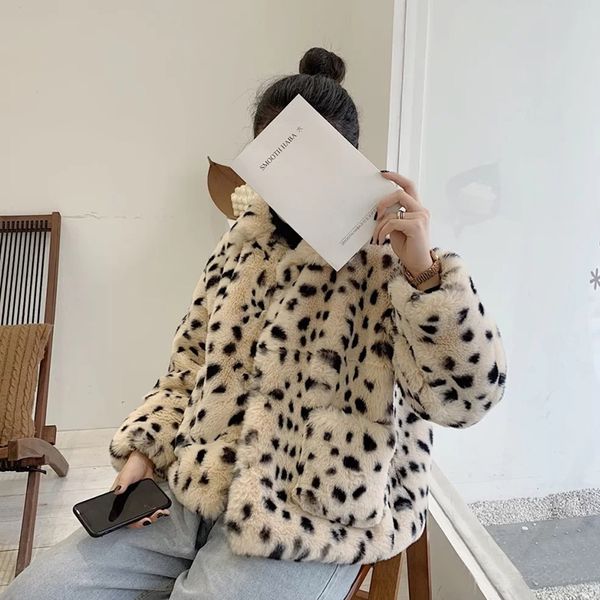 winter turn down collar hairy shaggy leopard fur jacket long sleeve furry fur women jacket short outerwear, Black
winter turn down collar hairy shaggy leopard fur jacket long sleeve furry fur women jacket short outerwear, Black