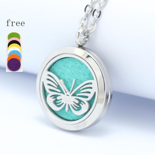 pendant necklaces butterfly 30mm essential oils locket stainless steel perfume diffuser necklace with 10pcs pads, Silver
pendant necklaces butterfly 30mm essential oils locket stainless steel perfume diffuser necklace with 10pcs pads, Silver