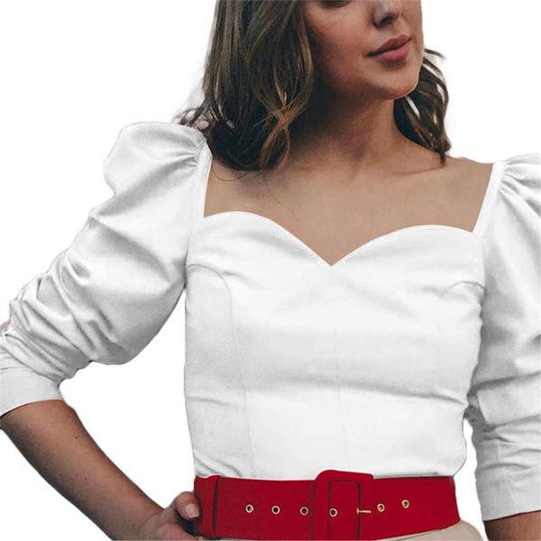 women's t-shirt 2021 women ladies long puff sleeve v-neck solid ruffle slim bodycon casual shirt short, White
women's t-shirt 2021 women ladies long puff sleeve v-neck solid ruffle slim bodycon casual shirt short, White