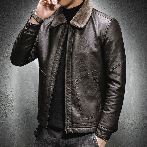 styles vintage leather jacket men coffee jacket brown leater jacket casual wear street fashion men coat fur collar slim fit bike, Black
styles vintage leather jacket men coffee jacket brown leater jacket casual wear street fashion men coat fur collar slim fit bike, Black