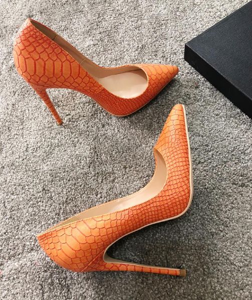 dress shoes casual designer fashion lady orange snake python pointy toe heels stiletto high for women big size 44, Black
dress shoes casual designer fashion lady orange snake python pointy toe heels stiletto high for women big size 44, Black