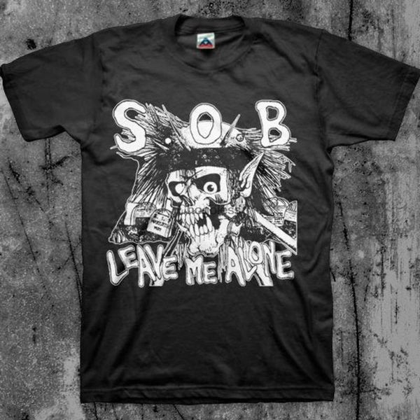 men's t-shirts s.o.b. t shirt grindcore thrashcore band(2), White;black 
men's t-shirts s.o.b. t shirt grindcore thrashcore band(2), White;black