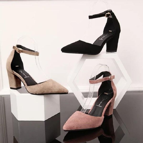 dress shoes spring and summer korean version of suede pointed toe ladies sandals when all-match baotou word buckle high heels, Black
dress shoes spring and summer korean version of suede pointed toe ladies sandals when all-match baotou word buckle high heels, Black
